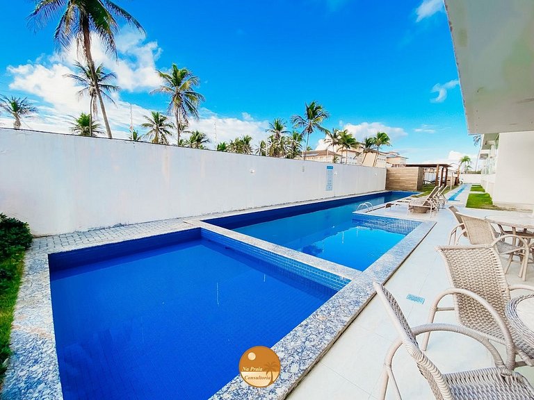 WP09H - Varanda com VISTA MAR, 50m da praia, Piscina, 2 Vaga