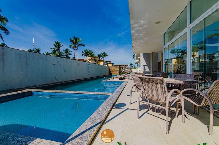 WP09H - Varanda com VISTA MAR, 50m da praia, Piscina, 2 Vaga