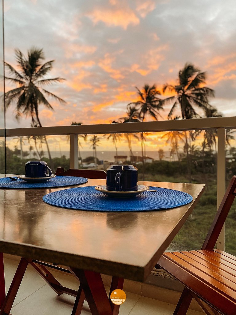 WP09H - Varanda com VISTA MAR, 50m da praia, Piscina, 2 Vaga