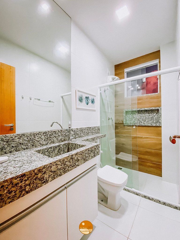 DG01I - Varanda com VISTA MAR, 50m da praia, Piscina, 2 Vaga