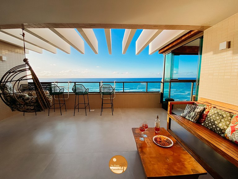WP01H - Cobertura com Vista de CINEMA, Pé na Areia, Piscina