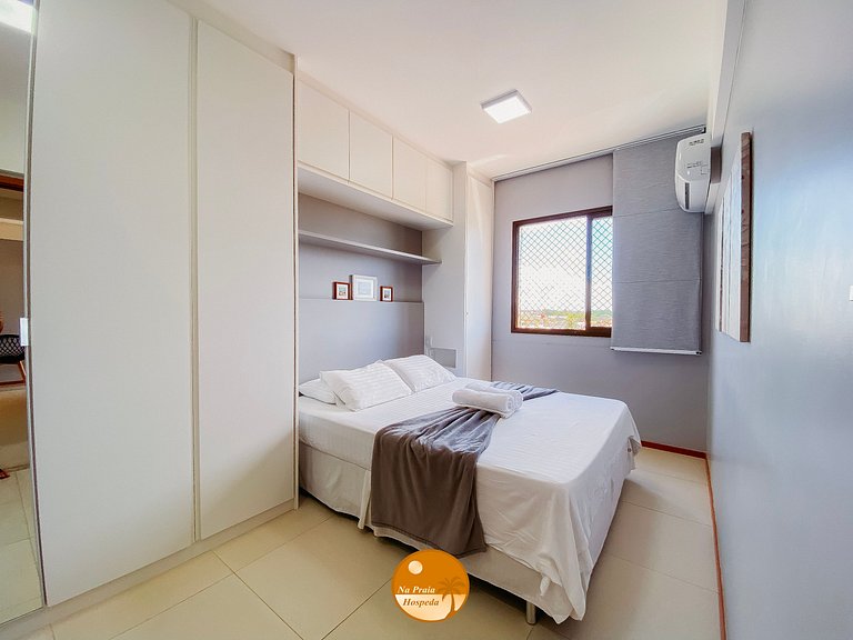 Apto nascente, 2Q com A/C a 50m da praia | GV01I