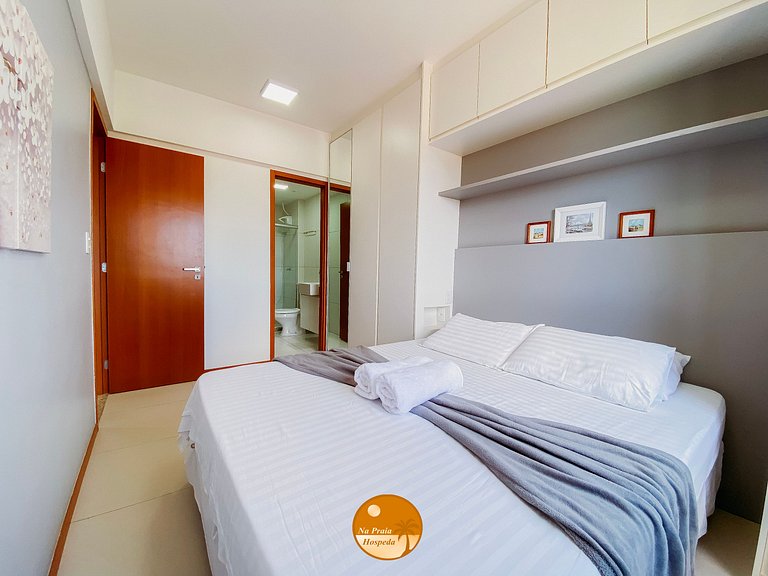 Apto nascente, 2Q com A/C a 50m da praia | GV01I