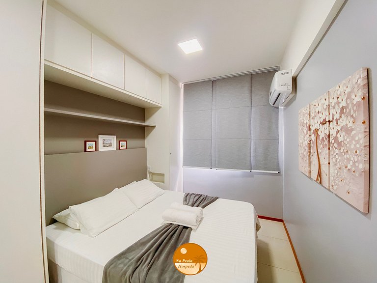 Apto nascente, 2Q com A/C a 50m da praia | GV01I