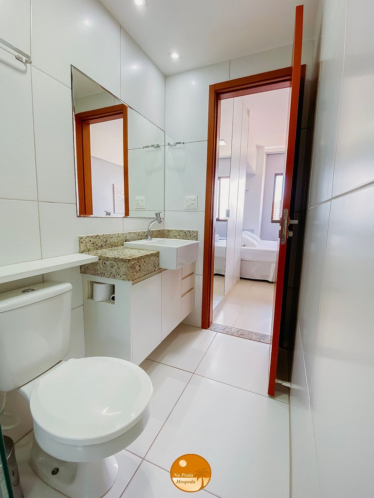 Apto nascente, 2Q com A/C a 50m da praia | GV01I