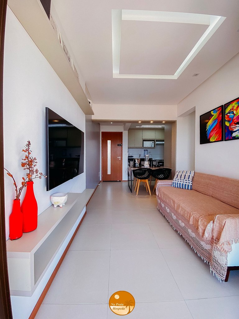 50m da praia, Piscina, Churrasqueira | GV01I