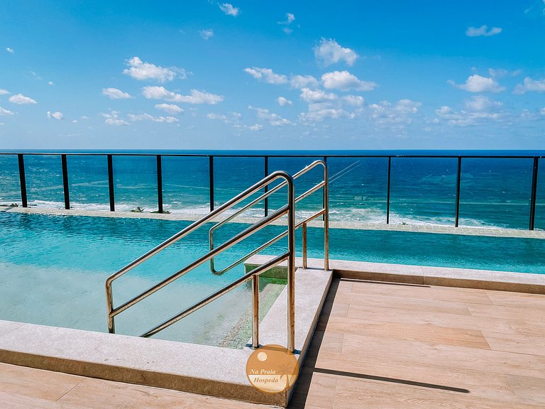 M803- Lindo Studio Vista Mar, Piscina, Academia