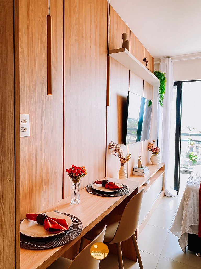 CLS605- Studio Vista Mar, Piscina, Churrasqueira